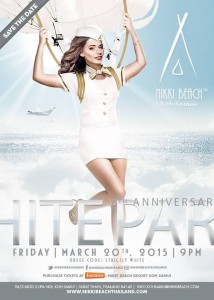 6th Anniversary White Party at the Nikki Beach Resort Samui on March 20, 2015